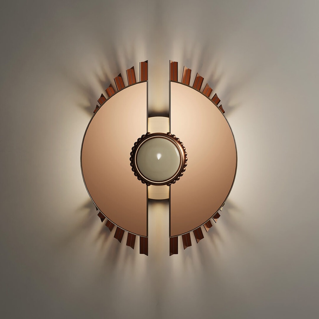 Applique Palm in rame, disco diviso con raggi