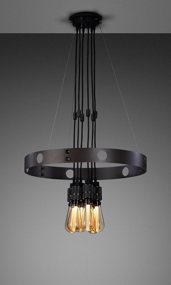 Sospensione Buster & Punch a sei luci con anello Sospensione Buster & Punch a sei luci con anello